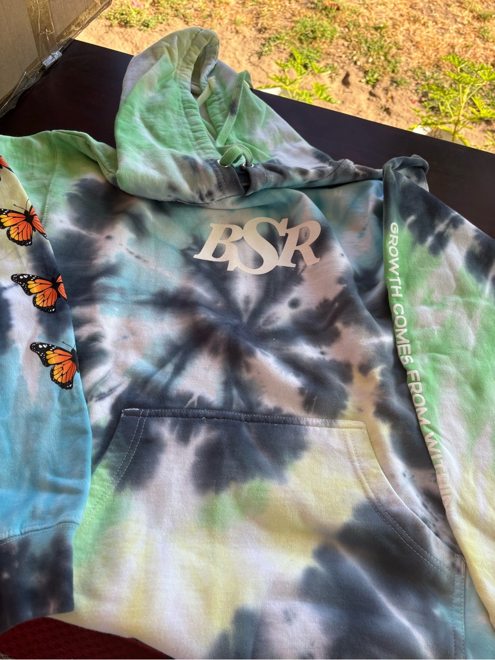 BSR Tie-Dye Hoodie - Green, Blue & Black